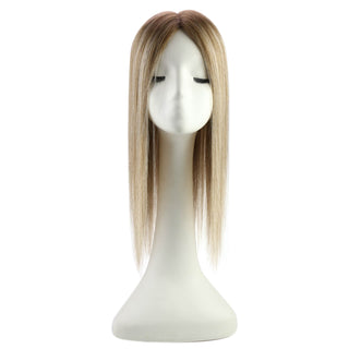 Hair Topper designed for thin hair, featuring virgin human hair and a silk base that ensures comfort and a natural look throughout the day.