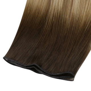 Full Shine Genius Weft Hair Extensions 100% Virgin Human Balayage #3/8/22 - Virgin Genius Hair Weft - Full Shine Sew-in Weft Hair Extensions - Full Shine Volume Weft Hair Extensions - Full Shine Hair Extensions - Balayage Hair Extensions - Human Hair Extensions