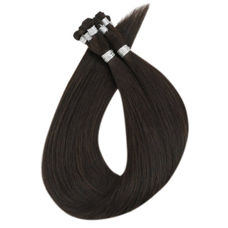 100% human hair hand tied extensions virgin hair sewing in weft hair extensions machine weft hair extensions