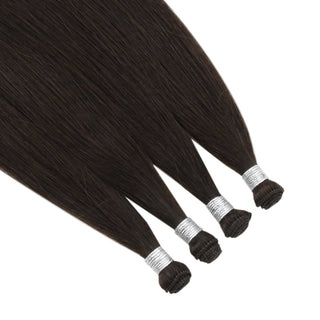 100% human hair virgin quality hair extensions double weft hair real human hair virgin remy hair extensions Balayage brown Hand Tied Weft Hair Extensions Full Shine 100% Virgin Human sew in weft hair extension