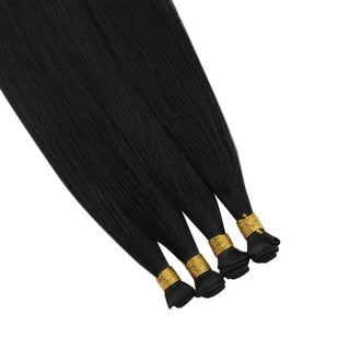 virgin hair bundles Full Shine 100% human hair for braiding Jet Black hand tied weft extensions 100% Virgin Human Black human hair hand tied extensions