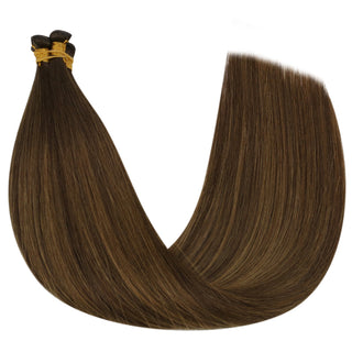 Full Shine Genius Weft Hair Extensions 100% Virgin Human Balayage (#DU)-Virgin Genius Hair Weft-Full Shine