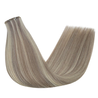 Full Shine Genius Weft Hair Extensions 100% Virgin Human Highlights (#P19/60)-Virgin Genius Hair Weft-Full Shine