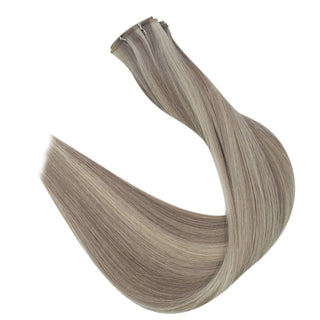 Full Shine Genius Weft Hair Extensions 100% Virgin Human Highlights (#P19/60)-Virgin Genius Hair Weft-Full Shine