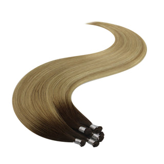 Full Shine hand tied weft extensions for thin hair human hair machine weft hair extensions virgin hair exensions