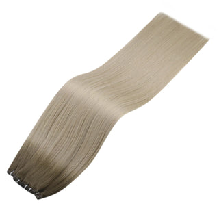 [New Color] Full Shine Virgin Hybrid Weft Hair Extensions Balayage Genius Weft (#9A/10/800)-Virgin Genius Hair Weft-Full Shine