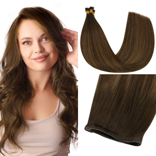 Full Shine Genius Weft Hair Extensions 100% Virgin Human Balayage (#DU)-Virgin Genius Hair Weft-Full Shine