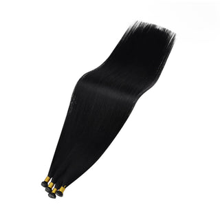 Full Shine Genius Weft Hair Extensions 100% Virgin Human Jet Black (#1)-Virgin Genius Hair Weft-Full Shine