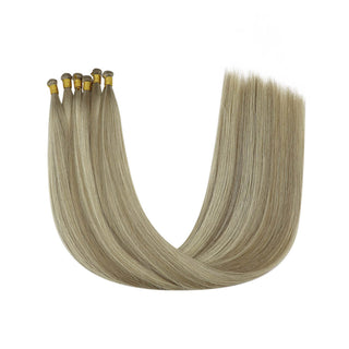 Balayage Blonde Hand Tied Weft Hair Extensions Full Shine 100% Virgin Human sew in weft hair extension