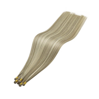 Full Shine Hand Tied Weft Hair Extensions 100% Virgin Human Balayage Blonde human hair hand tied extensions