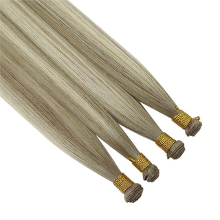 100% human hair hand tied extensions virgin hair sewing in weft hair extensions machine weft hair extensions