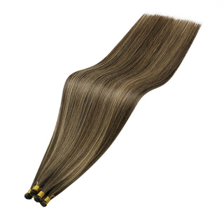 Full Shine Hand Tied Weft Hair Extensions 100% Virgin Human Balayage Blonde human hair hand tied extensions