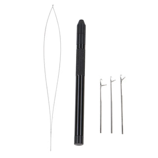 microbeads and beaded wefts Full Shine Multi-Function Aluminum Hook Needle and Loop Threader Set 