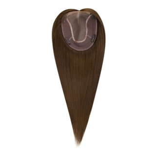 Large Base Hair Topper measuring 6x7 inches, featuring a mono base for durability and longevity, ensuring a secure and comfortable fit over time.