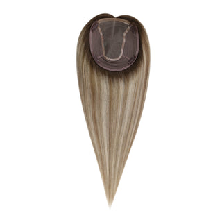 Large Base Hair Topper measuring 6x7 inches, featuring a mono base for durability and longevity, ensuring a secure and comfortable fit over time.