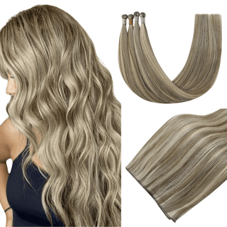 Full Shine Genius Weft Hair Extensions 100% Virgin Human Highlights (#P8/60)-Virgin Genius Hair Weft-Full Shine