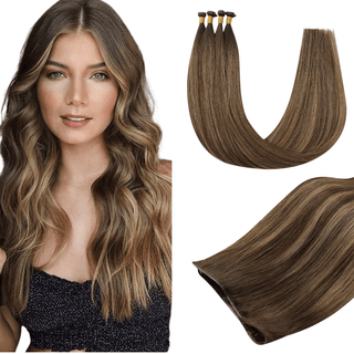 Full Shine Genius Weft Hair Extensions 100% Virgin Human Balayage (#BM)-Virgin Genius Hair Weft-Full Shine