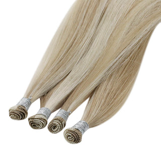 100% human hair hand tied extensions virgin hair sewing in weft hair extensions machine weft hair extensions