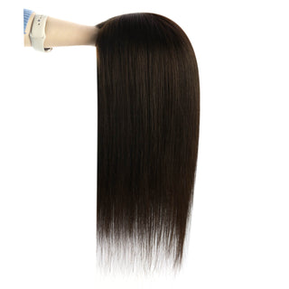 Full Shine Virgin 6*7 Inch For Women Hair Loss Real Human Hair Toppers Darkest Brown（#2）-6*7 Topper-Full Shine