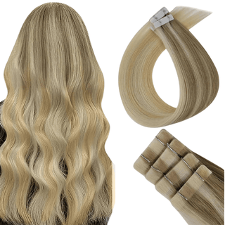 Full Shine Professional Virgin Injection Tape in Hair Extensions Balayage Blonde (#18/22/60)-Seamless Injection Tape in extension-Full Shine