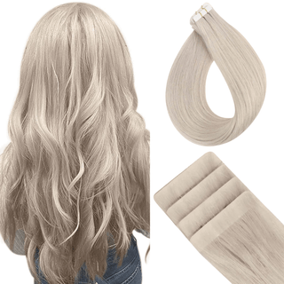 Full Shine White Blonde Seamless Injection Tape in Extensions 100% Virgin Human Hair (#1000)-Seamless Injection Tape in extension-Full Shine