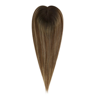 Large Base Hair Topper measuring 6x7 inches, featuring a mono base for durability and longevity, ensuring a secure and comfortable fit over time.