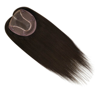 Full Shine Virgin 6*7 Inch For Women Hair Loss Real Human Hair Toppers Darkest Brown（#2）-6*7 Topper-Full Shine