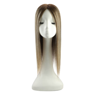 Fullshine Hair Topper tailored for women with thin hair, utilizing a mono base for a realistic scalp appearance and added confidence.