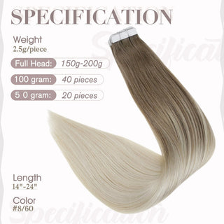 100g tape in hair extensions