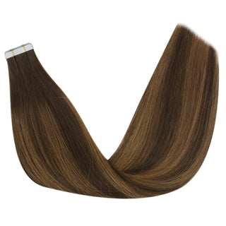 Full Shine Tape in Hair Extensions 100% Virgin Human Hair Balayage (#DU)