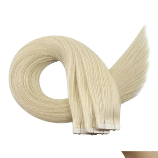 Full Shine Tape in Hair Extensions 100% Virgin Human Hair Platinum Blonde (#60)