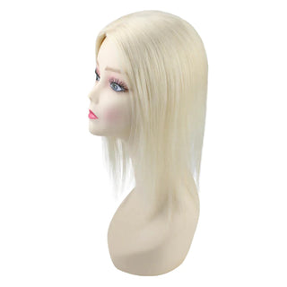 Full Shine Lace Human Hair Wig Toppers 13cm*13cm For Women Hair Loss #60 Platinum Blonde