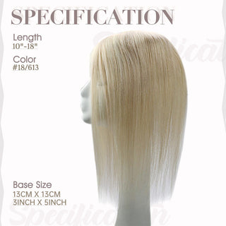 Full Shine Lace Wig Toppers 3*5 Inch Lace Base Hairpiece For Women #18P613