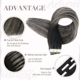 dark brown tape in hair extensions