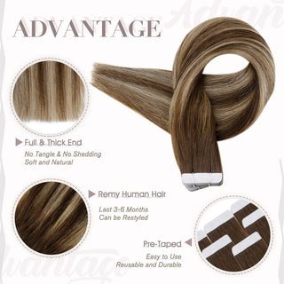 dark brown tape in hair extensions