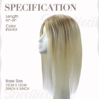 Full Shine Lace Wig Toppers 3*5 Inch Lace Base Hairpiece For Women #10/613